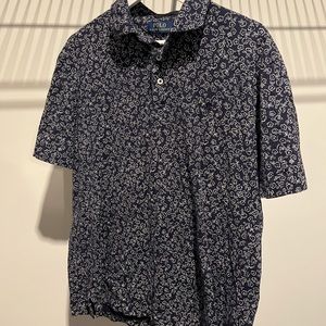 Deep Navy & Floral Ralph Lauren Polo - L